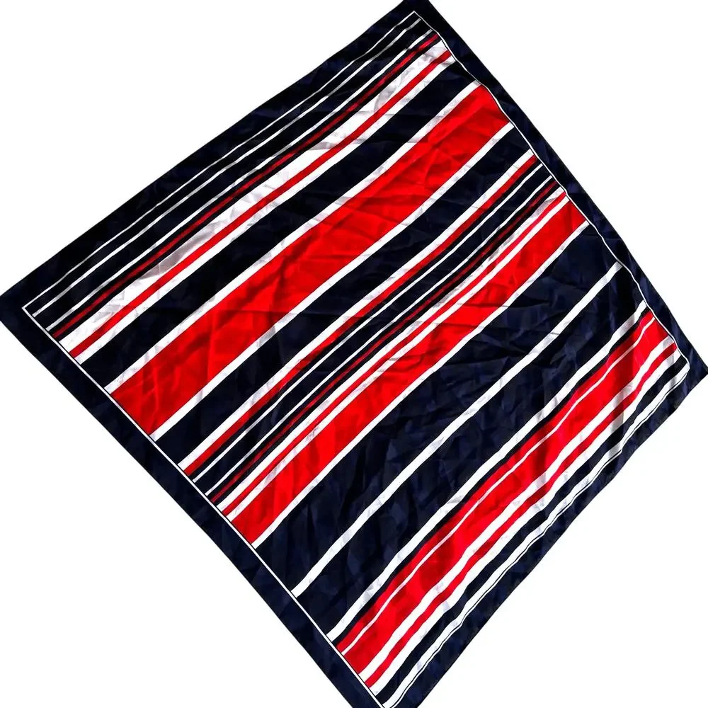 Vintage red white & blue scarf silky burnout stripe mod 30